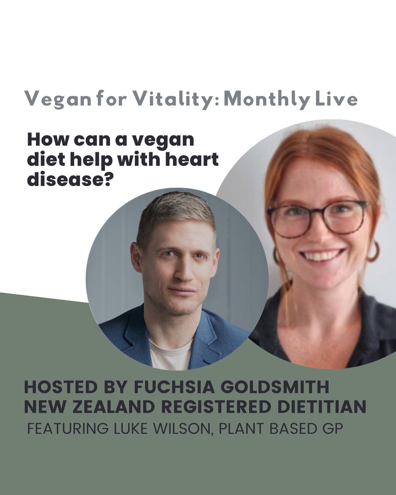 📺 J O I N  U S  L I V E 📺

This Sunday at 2pm, Dr Luke Wilson &amp; myself will be going live to talk about how a vegan diet can help with heart disease ❤️

Sign up for notifications here!