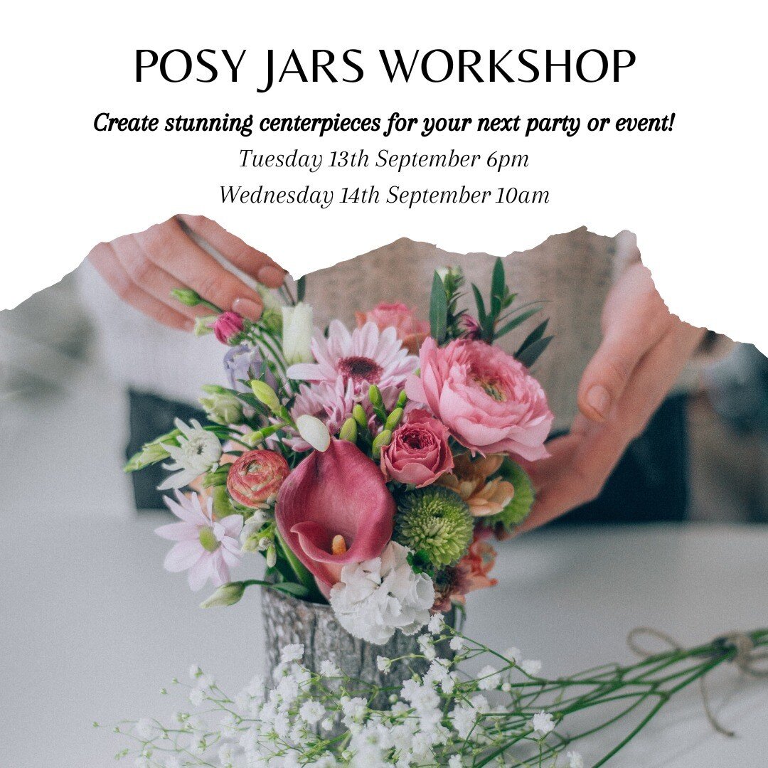 Life is too short to not stop and smell the flowers! Our posy jars workshop is the perfect way to slow down, appreciate the abundance of blooms and foliage around us, and explore your creativity.

The posy jars workshop is a fun, therapeutic and educ