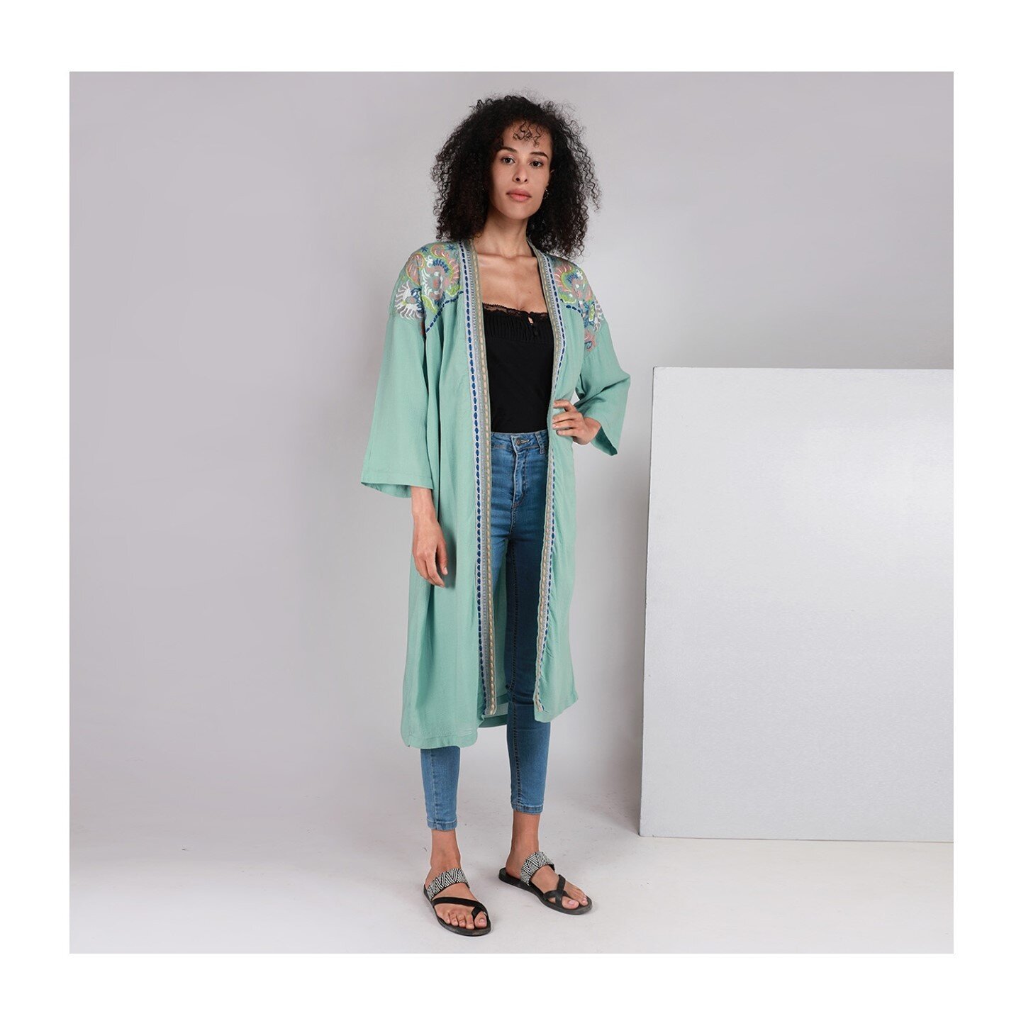 Another easy one size coverup, this time with extensively detailed shoulders for that unmistakably bohemian &quot;laisser faire&quot; look. Perfect with light distressed denim, loosely belted on some days to add some silhouette.⁠
#bl_nk_london⁠⁠
.⁠⁠
