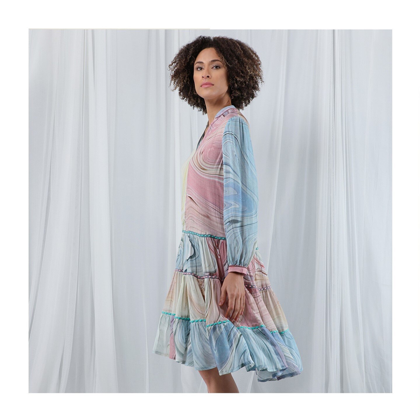 Enjoy summer with this playful piece, hand crafted details such as interlacement between tiers adds a touch of bohoness that perfectly complements the pastel shades. Time to leave behind doom and gloom and step into the sunshine.⁠
#bl_nk_london⁠⁠
.⁠⁠