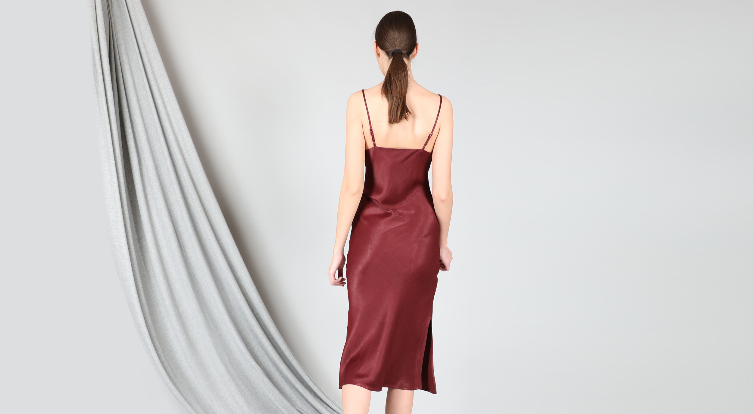  401265 IVETTE DRESS DARK MAUVE 