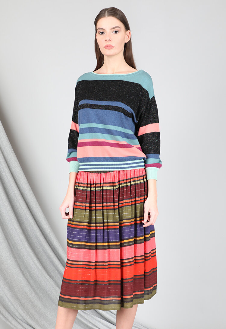  37038_NETTAN SWEATER_BLACK GROUP &amp;  91954 AINE SKIRT DP 4662_AW 21 