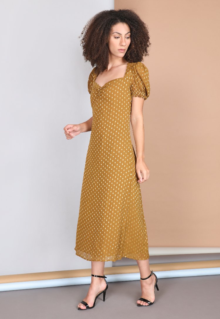  401723  DEOMALI DRESS BURNT GOLD  