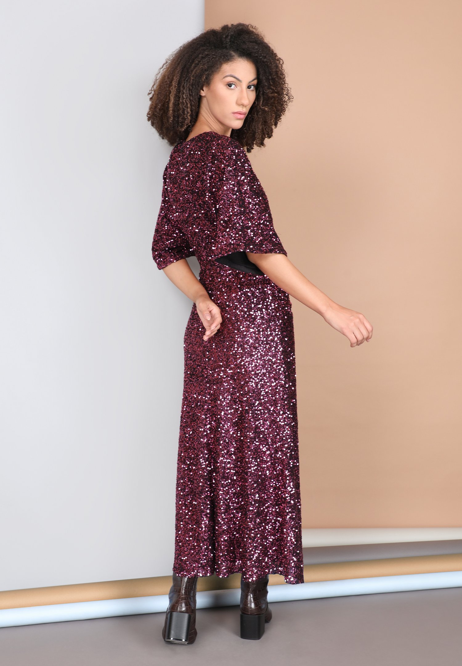 401728 LYDIAL DRESS BEETROOT