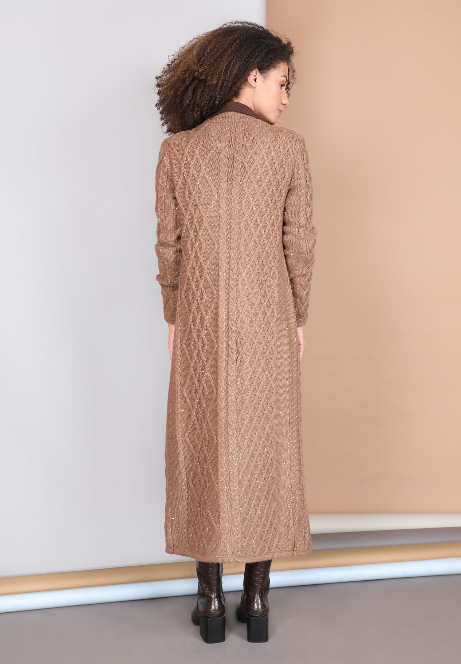 23241 LEVINIA KNITTED COVERUP CANYON BROWN