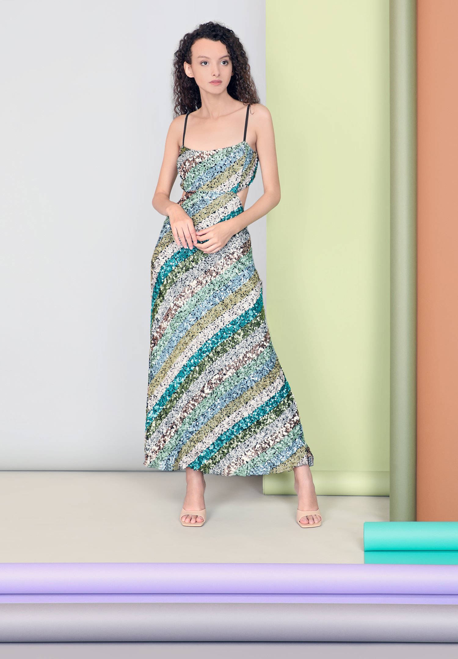 401905 LOPEEKA DRESS LIGHT GREEN GROUP