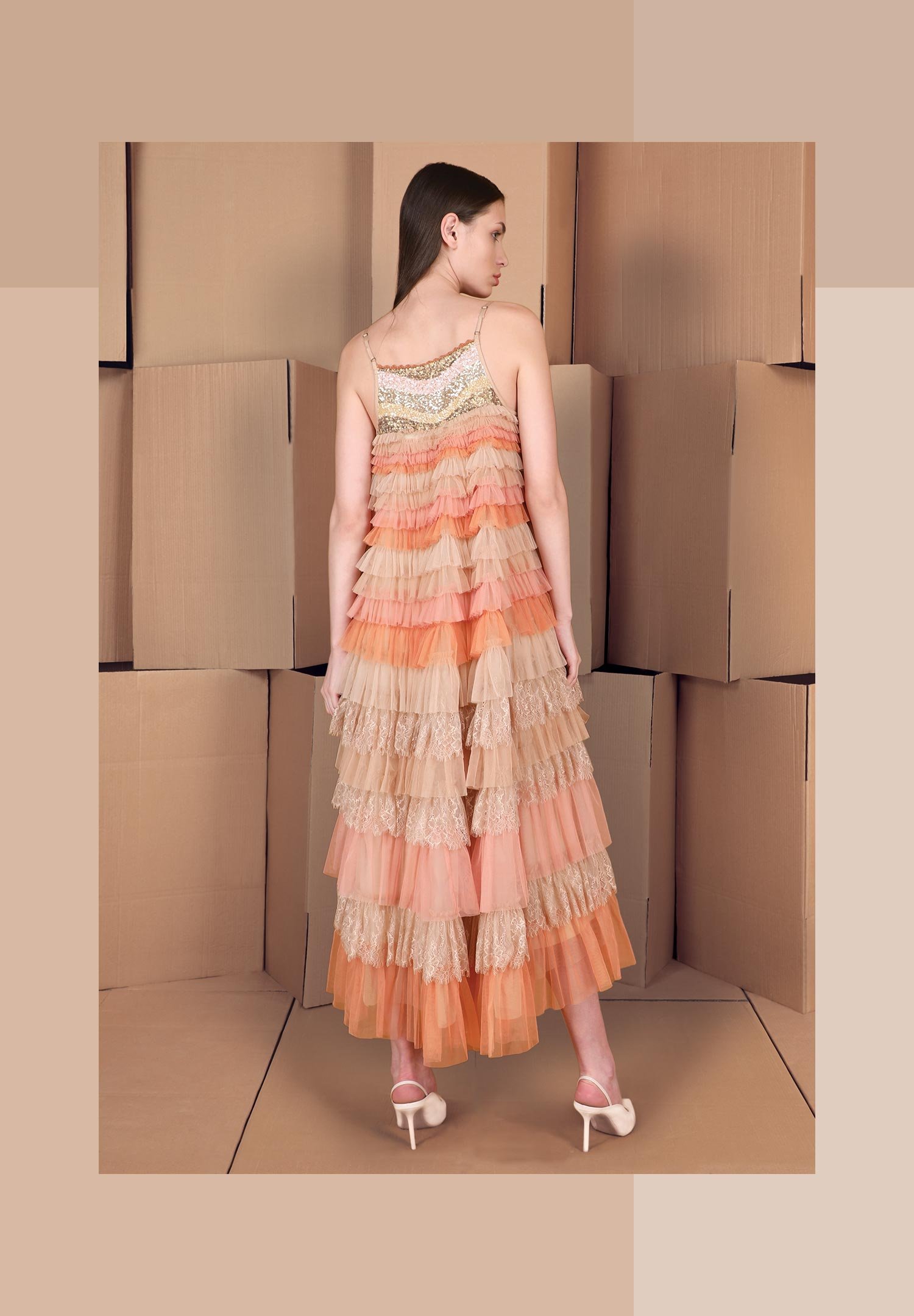 402238 ALIBEERA DRESS PEACH GROUP