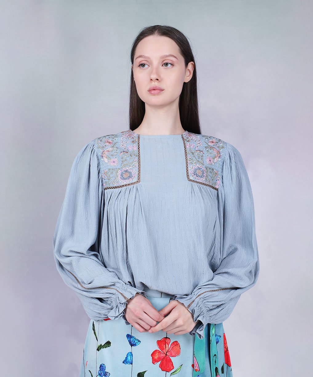 38210 ANEELA TOP DUSTY TEAL