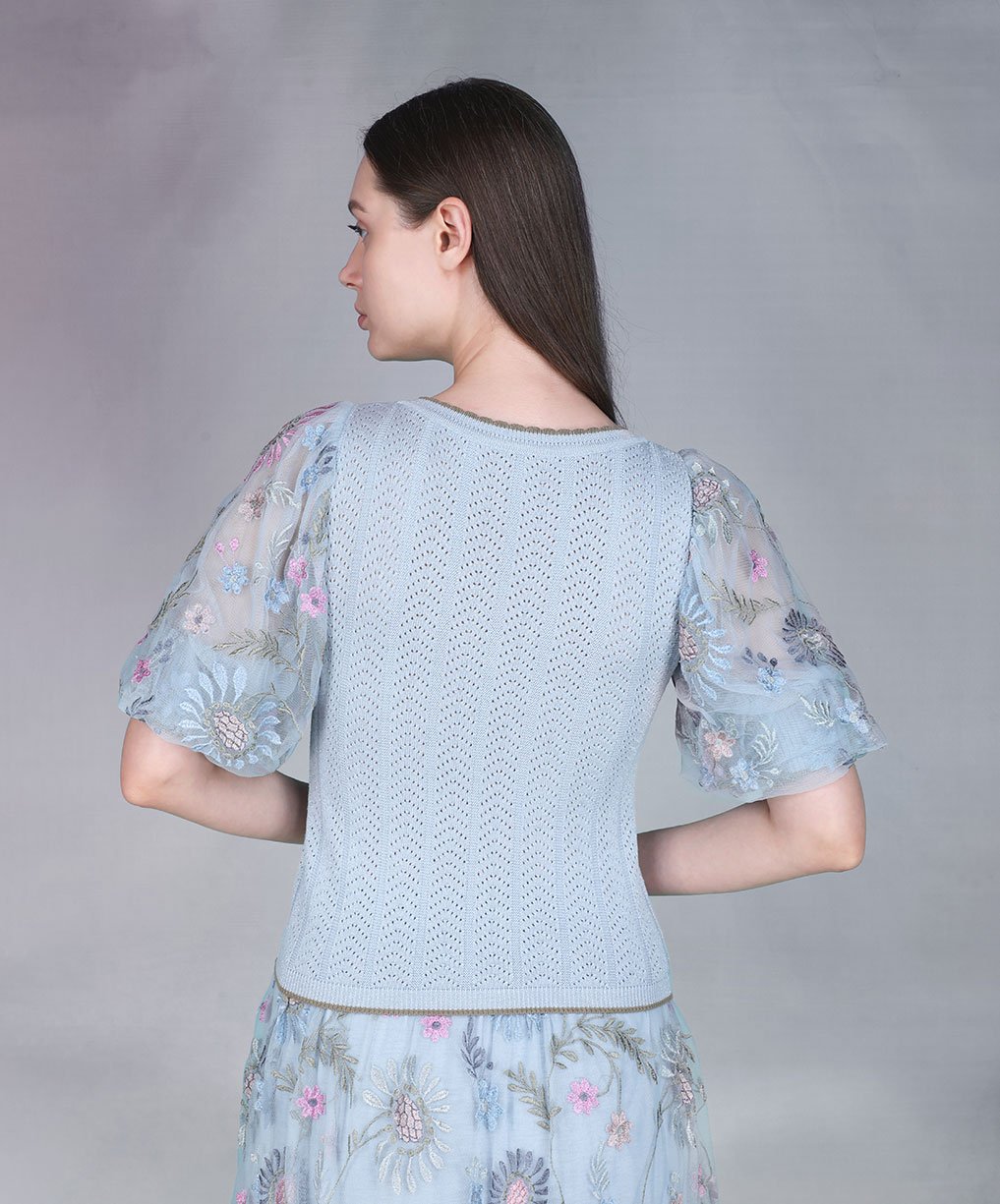 38257 ERNEY KNITTED TOP SOFT SKY GROUP