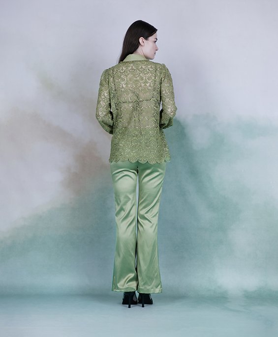 38370 AMEYA SHIRT WITH CAMY SAGE BRUSH &amp;  92666 REBEKAH WIDELEG PANTS SAGE BRUSH