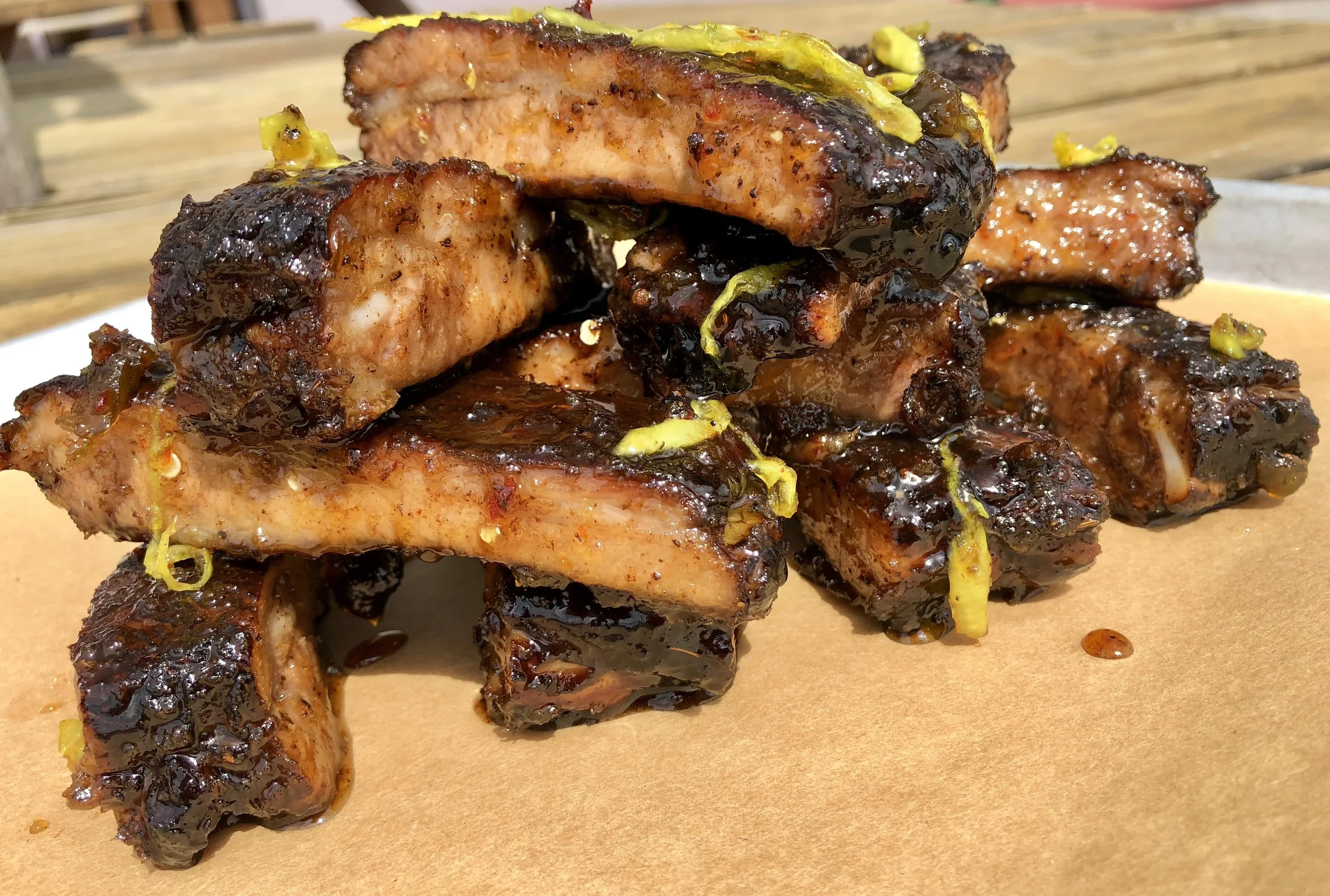 RECIPE PEPPER JELLY GLAZED SMOKED ST. LOUIS RIBS — Cheshire Pork