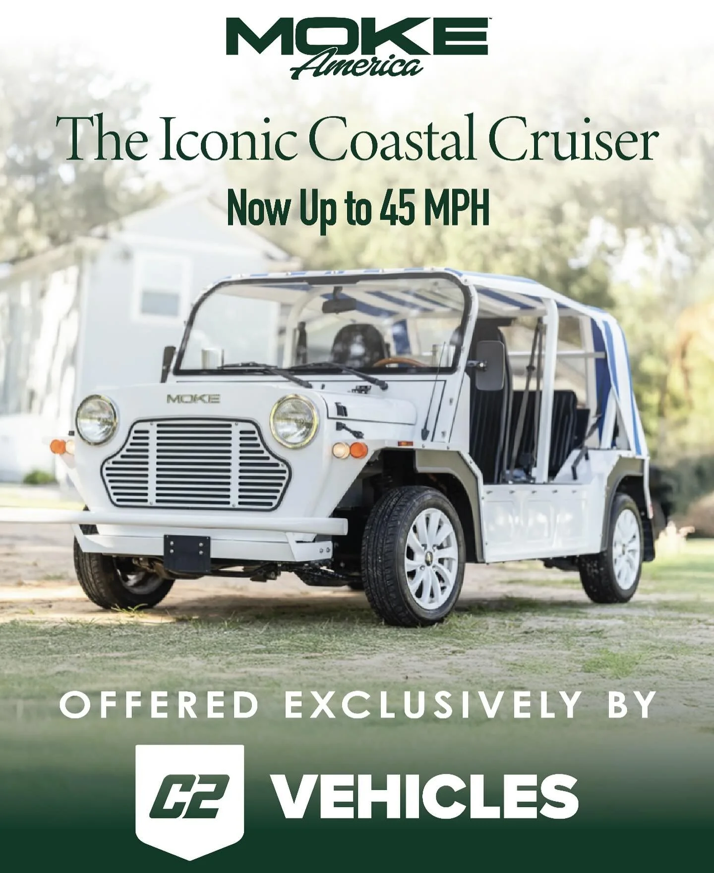 c2 Vehicles, New England&rsquo;s premier Moke dealer, will be on display at The Gathering during Audrain Motor Week. We invite you to explore our lineup of street-legal vehicles, including the new 45 MPH Moke America and the all-new Club Car Onward L