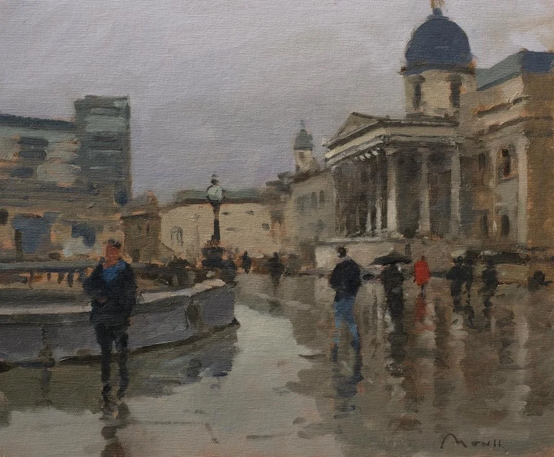 Rain and Reflections, Trafalgar Square, London