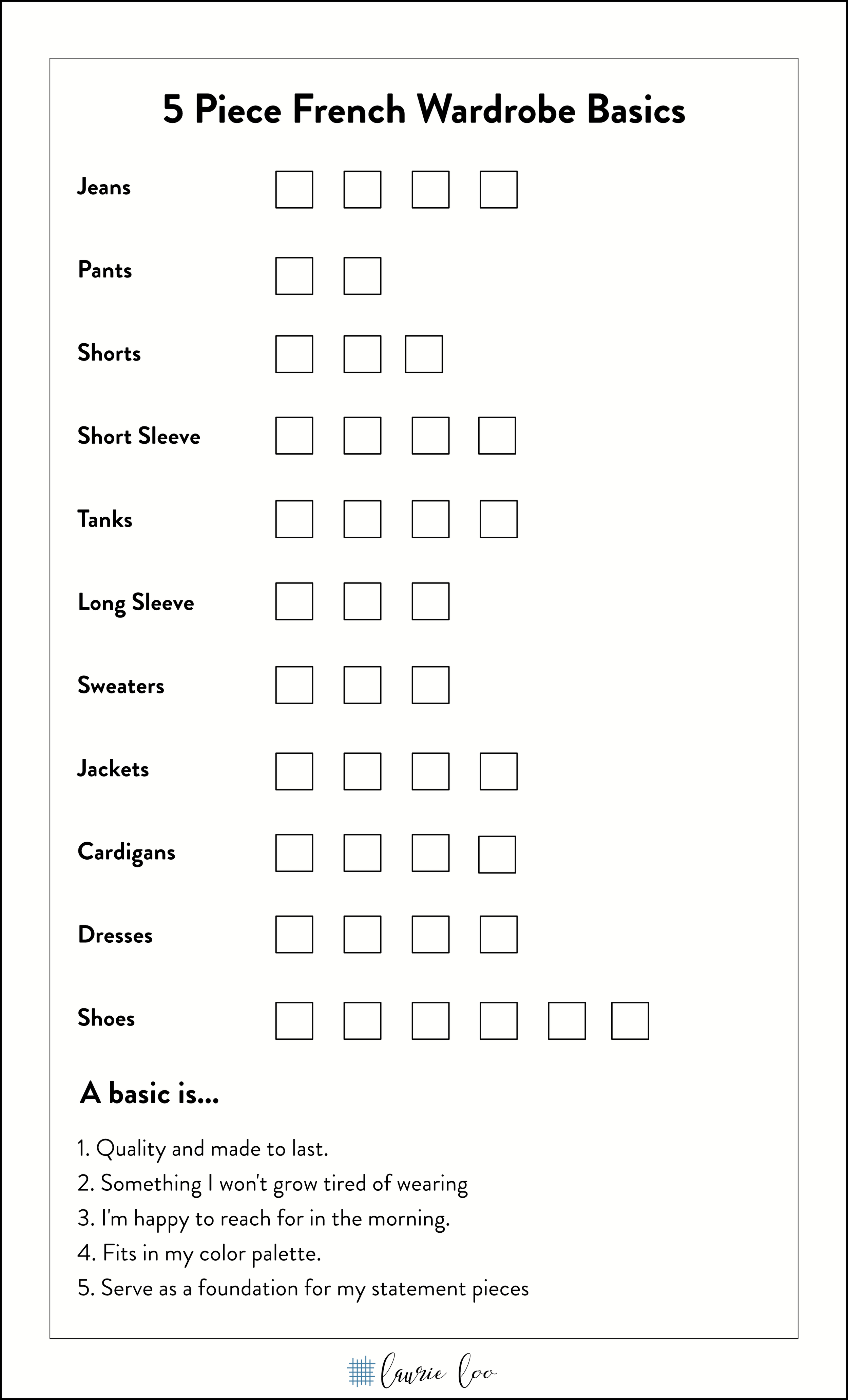 5 Piece French Wardrobe Get Your French On The Laurie Loo