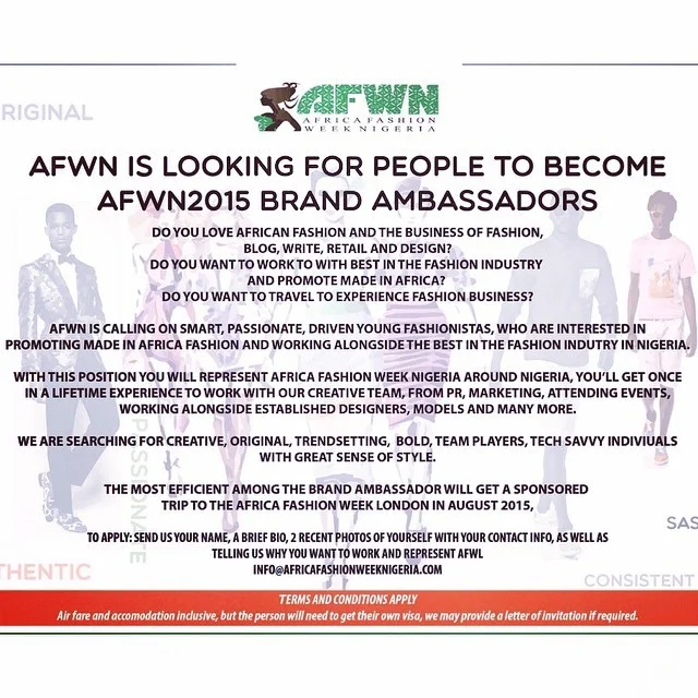 yettyd:

#Fashionista #nigeria the #search is on for #AFWN2015 #brandAmbassador #instafollow #instadaily #photooftheday #original #savvy #people #lagos #african #africandesigner #blogger #stylist #fashionwriter #fashionlover #PhotoOfTheDay