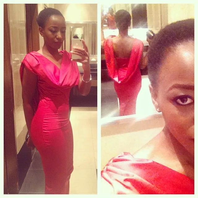 Powder room selfies before the phone died #TheHeadies2014 @3NoStyle put me in a red number by Dumebi&rsquo;s Clothing