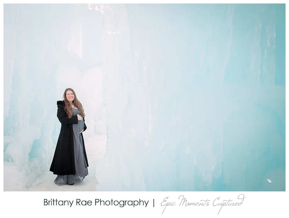 Ice Castles Maternity Session in Lincoln New Hampshire -