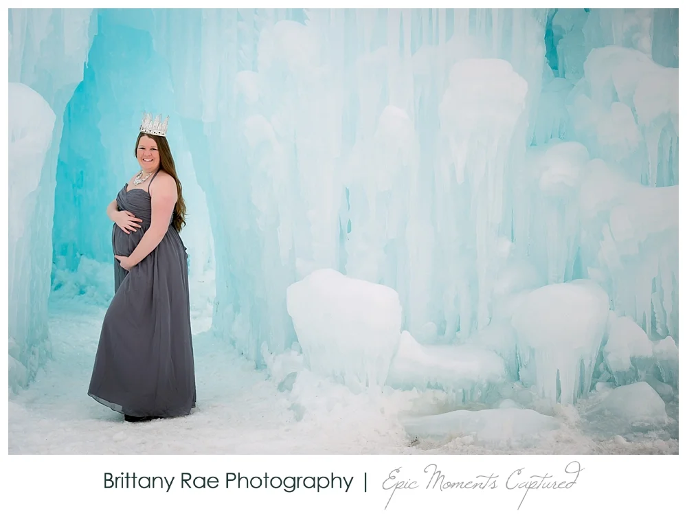Ice Castles Maternity Session in Lincoln New Hampshire -