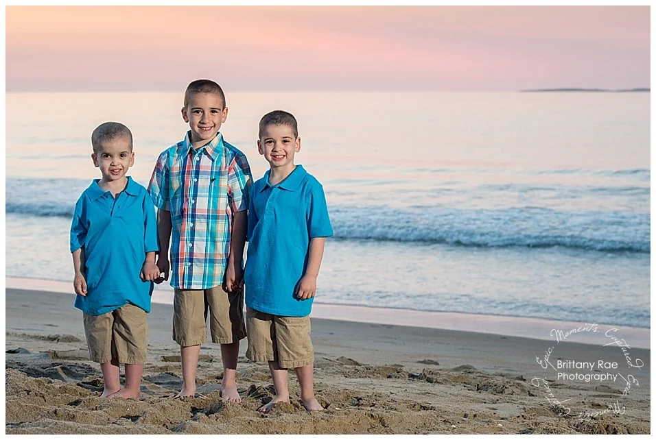 Sunrise Old Orchard Beach Family Portraits in Maine -