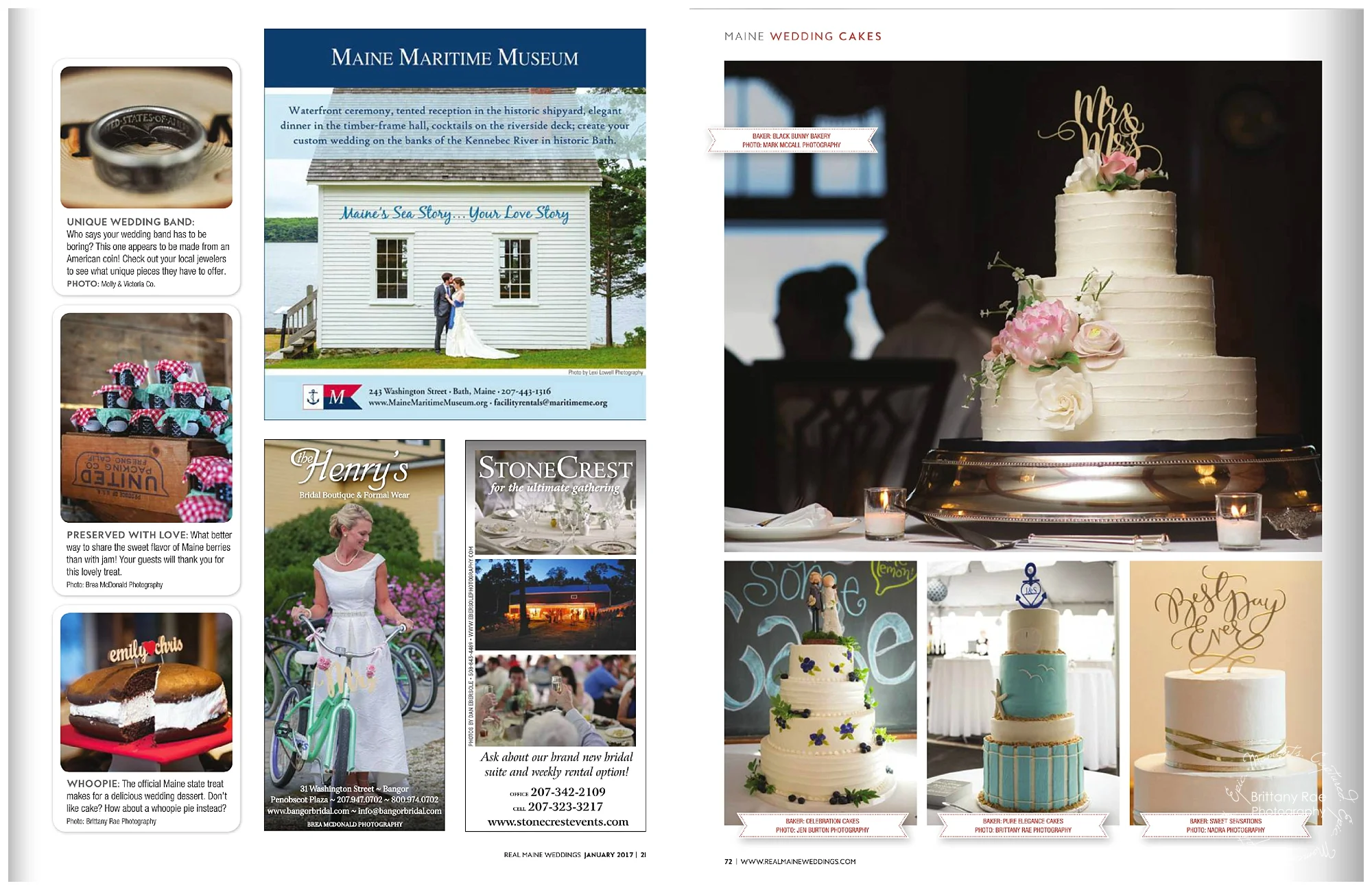 Maine Wedding Photographers Published in Real Maine Weddings Magazine - Nautical Wedding Cake Inspiration by Pure Elegance Cakes