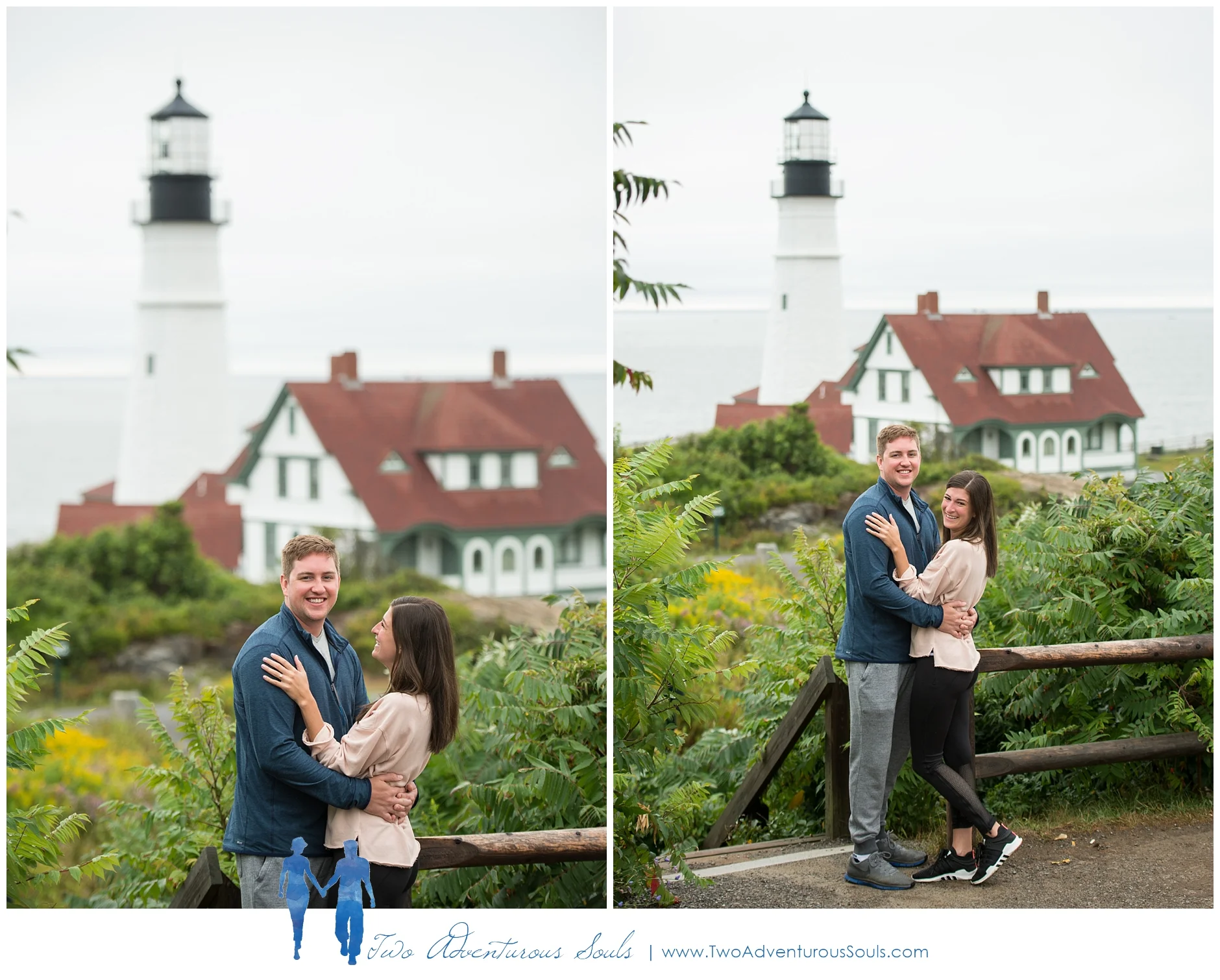 Portland Headlight Surprise Proposal by Maine Wedding Photographers - Two Adventurous Souls -