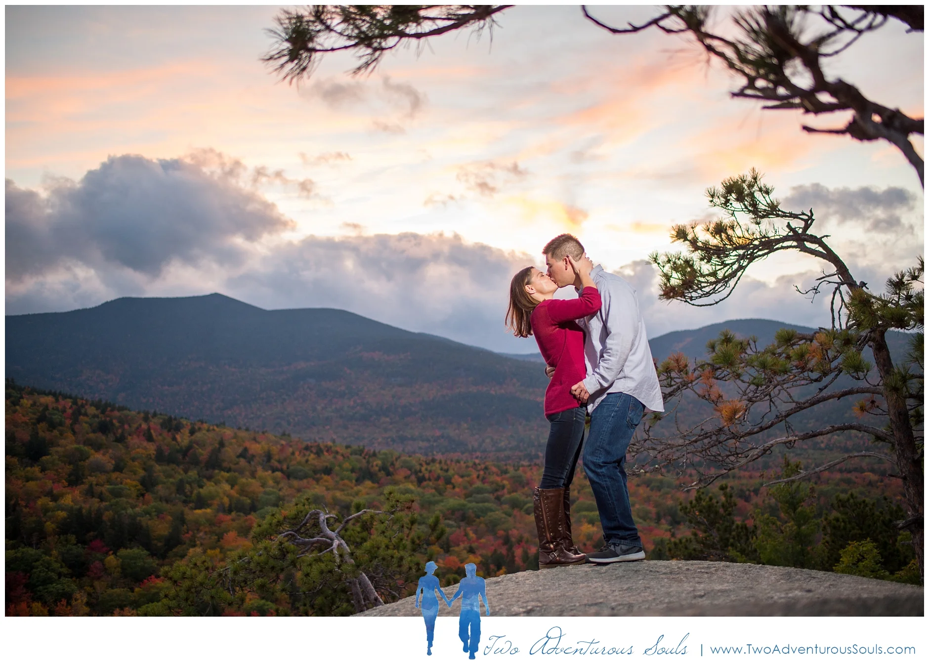 Cathedral Ledge Engagement - New Hampshire Wedding Photographers - Cathedral Ledge in Fall