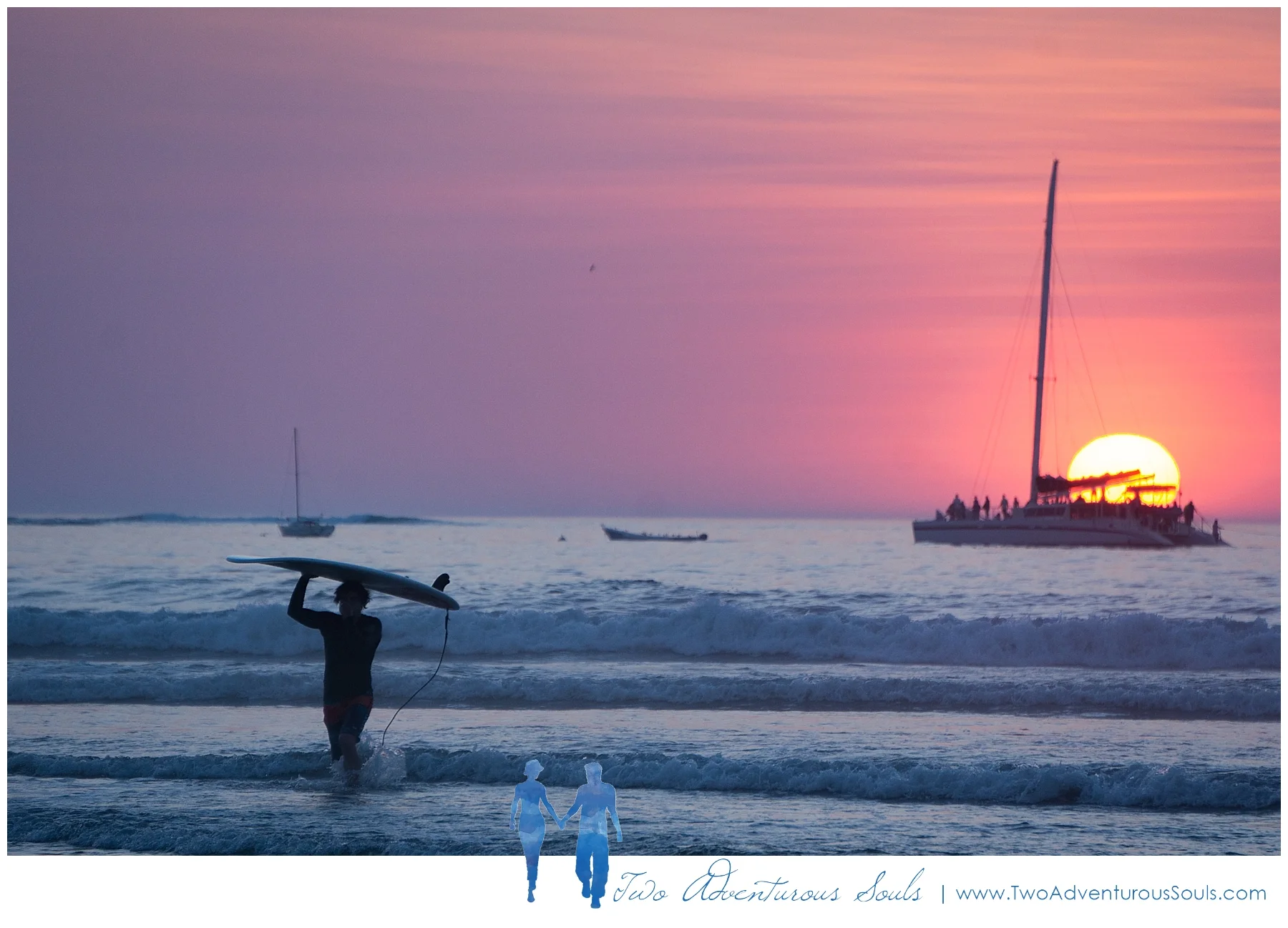 Tamarindo Costa Rica Fine Art Photographers, Maine Fine Art Photographers - Surfers in Tamarindo at Sunset