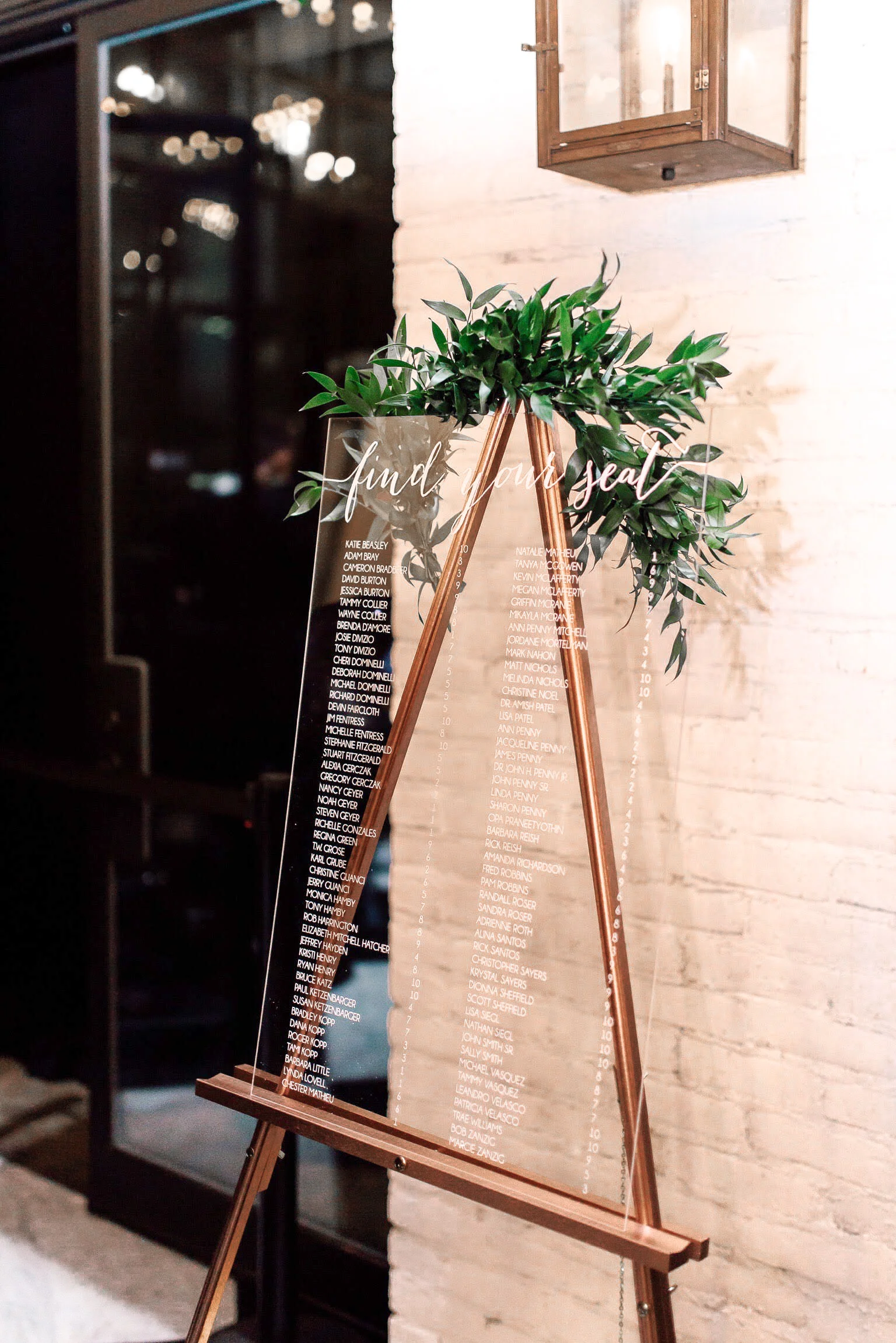 Acrylic Seating Sign by Paper and Pine Co.