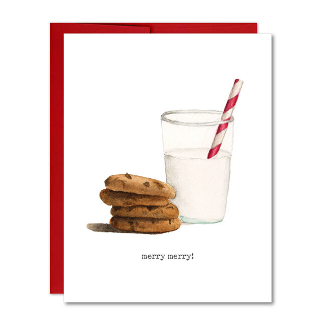 folded notecards 'milk &amp; cookies' christmas cards