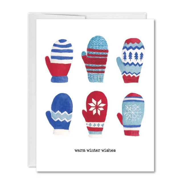 folded notecards 'warm winter wishes' christmas card
