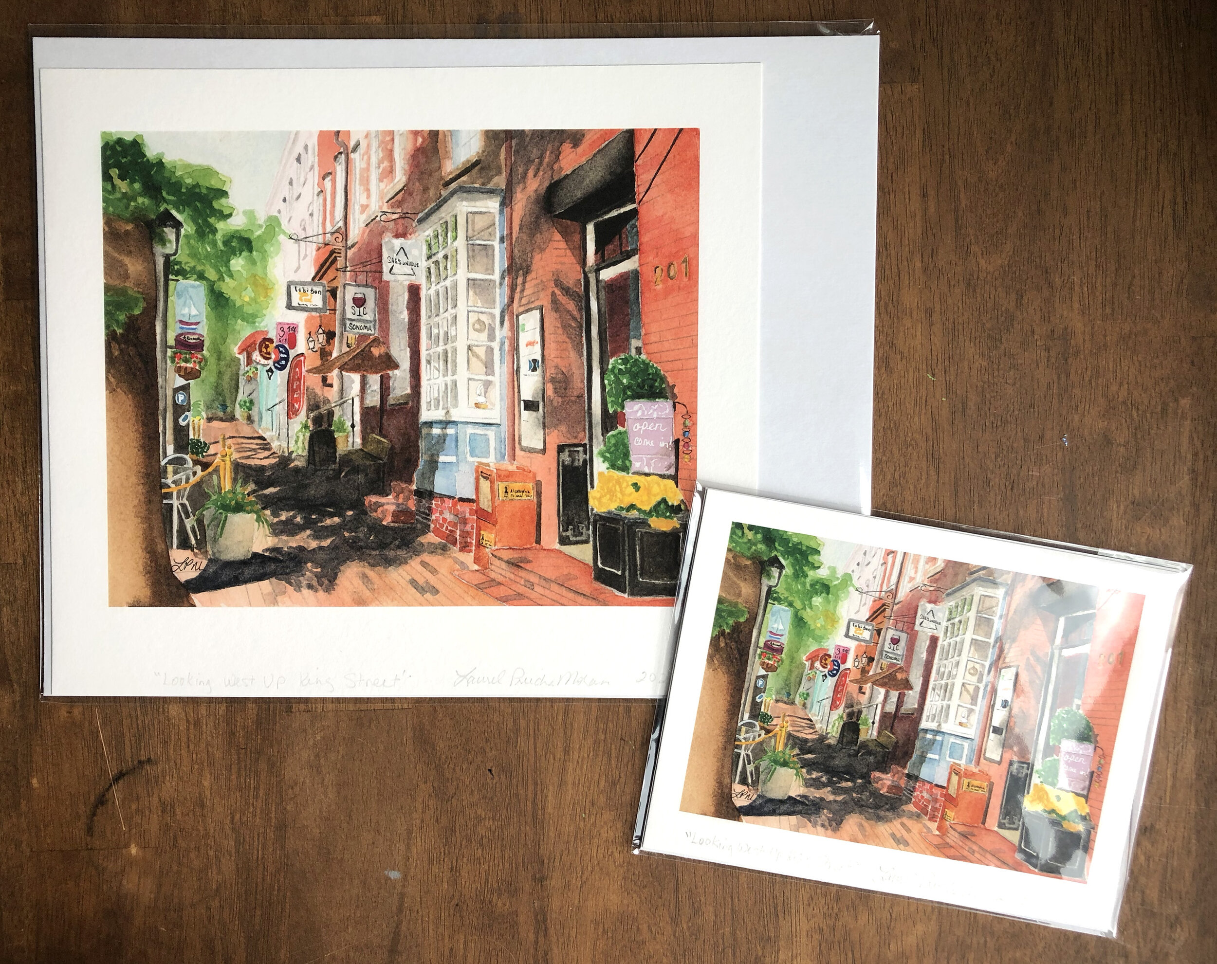 'Old Town Shops' fine art print by Alexandria artist Laurel Prucha Moran