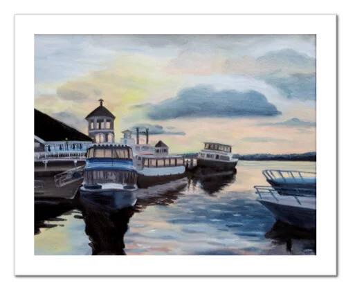'Old Town at Dawn' fine art print (oil version) by Alexandria artist Laurel Prucha Moran
