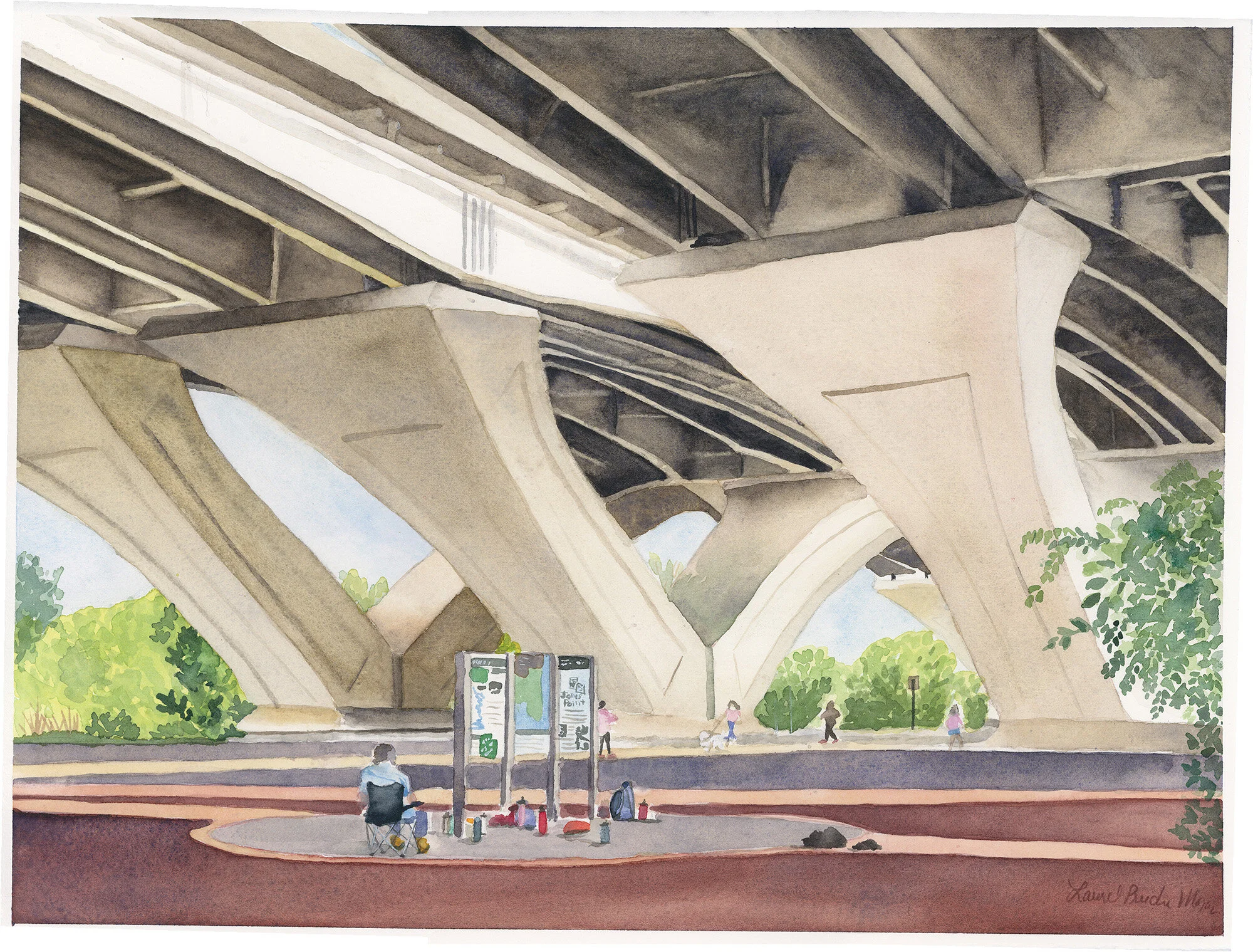 'Jones Point' fine art print of original watercolor painting by Alexandria artist Laurel Prucha Moran