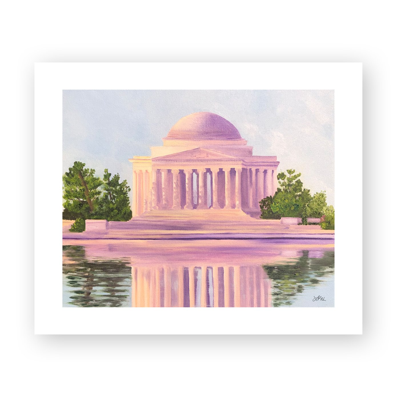 fine art print of 'Pink Jefferson' oil painting by Alexandria artist Laurel Prucha Moran