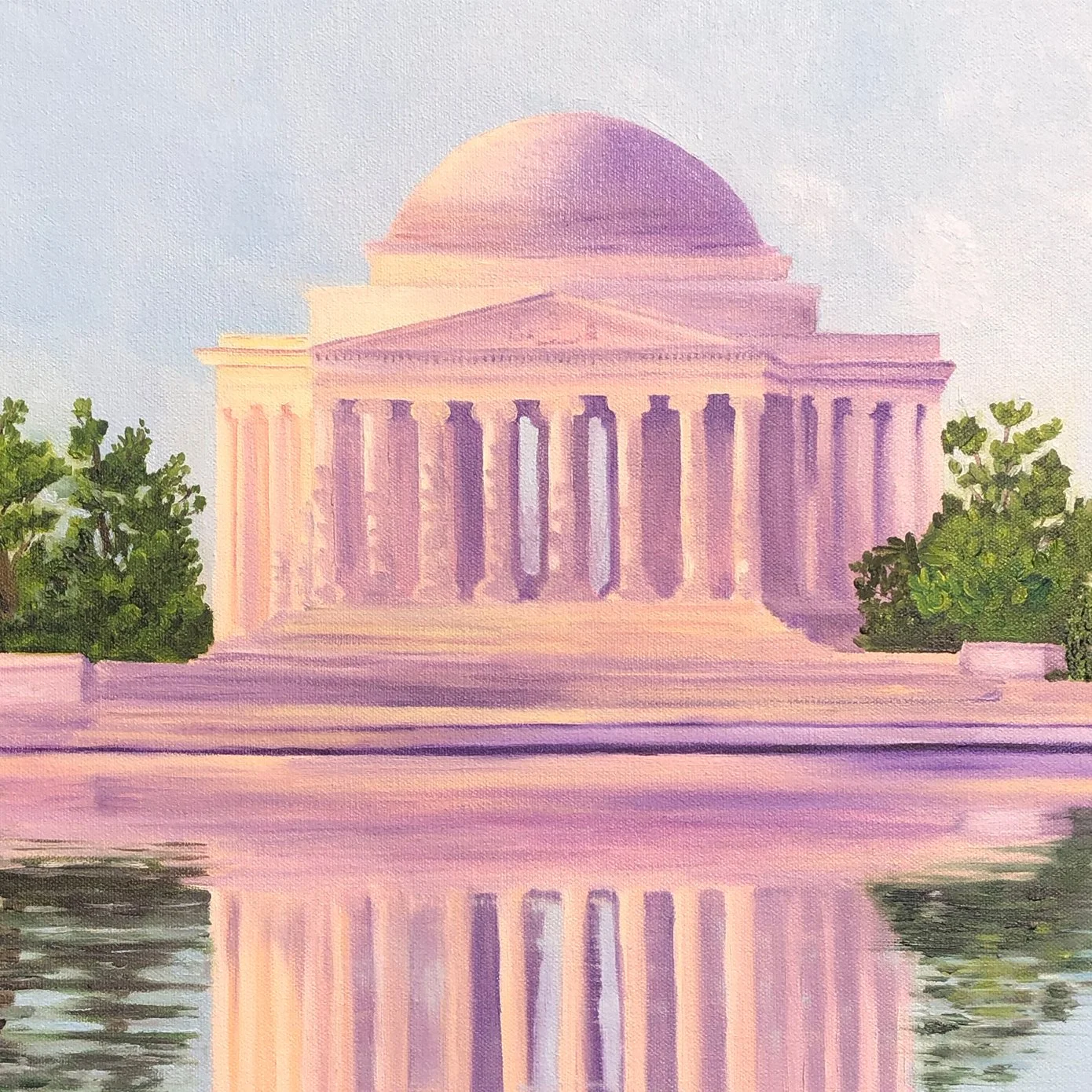 fine art print of 'Pink Jefferson' oil painting by Alexandria artist Laurel Prucha Moran