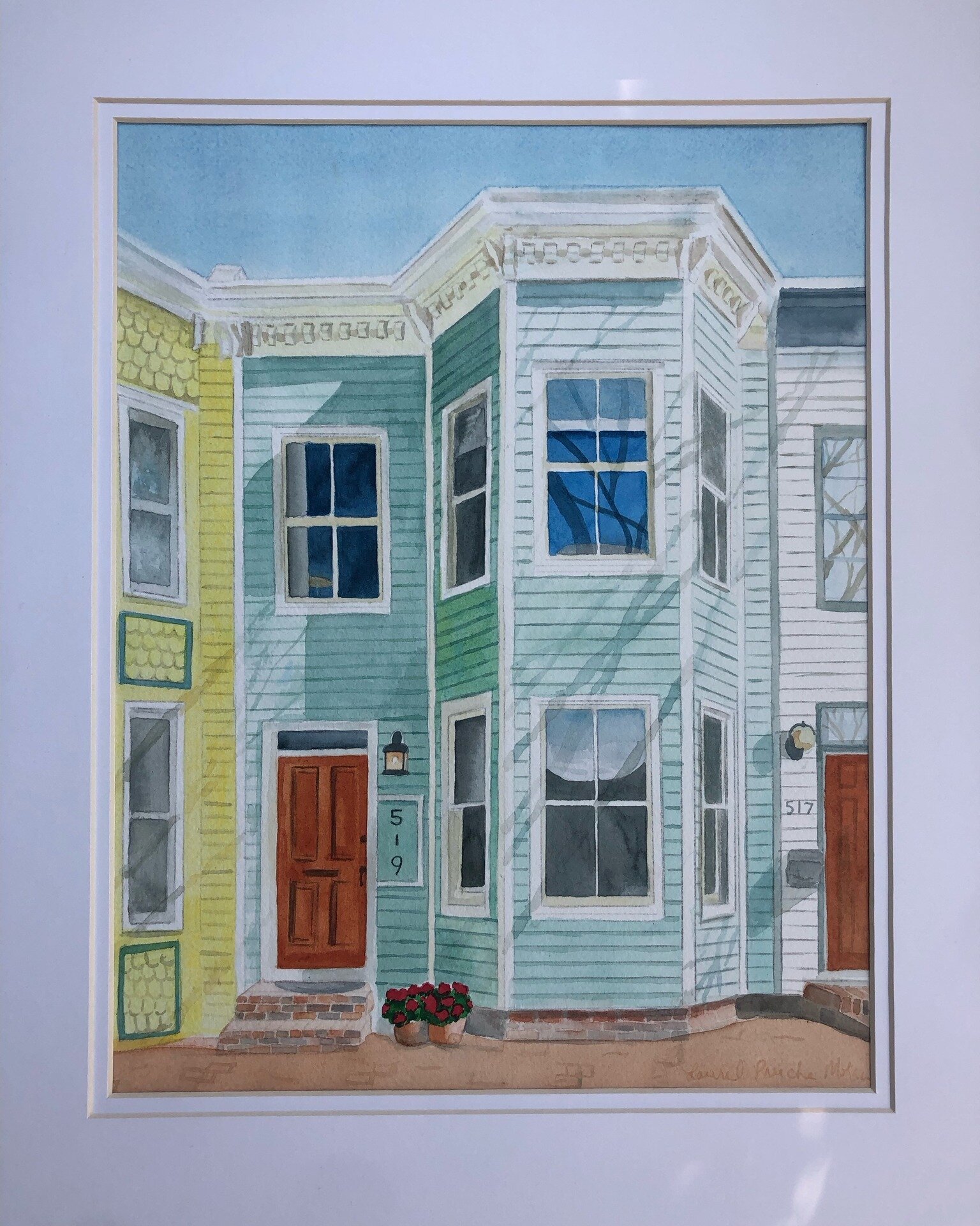 Finished! Really love how this one turned out. Look at the difference the shadows make (swipe to see the painting before I added the final shadows across the front of the house).

11x14 inches, watercolor (private collection)
@archespapers 140# cold 