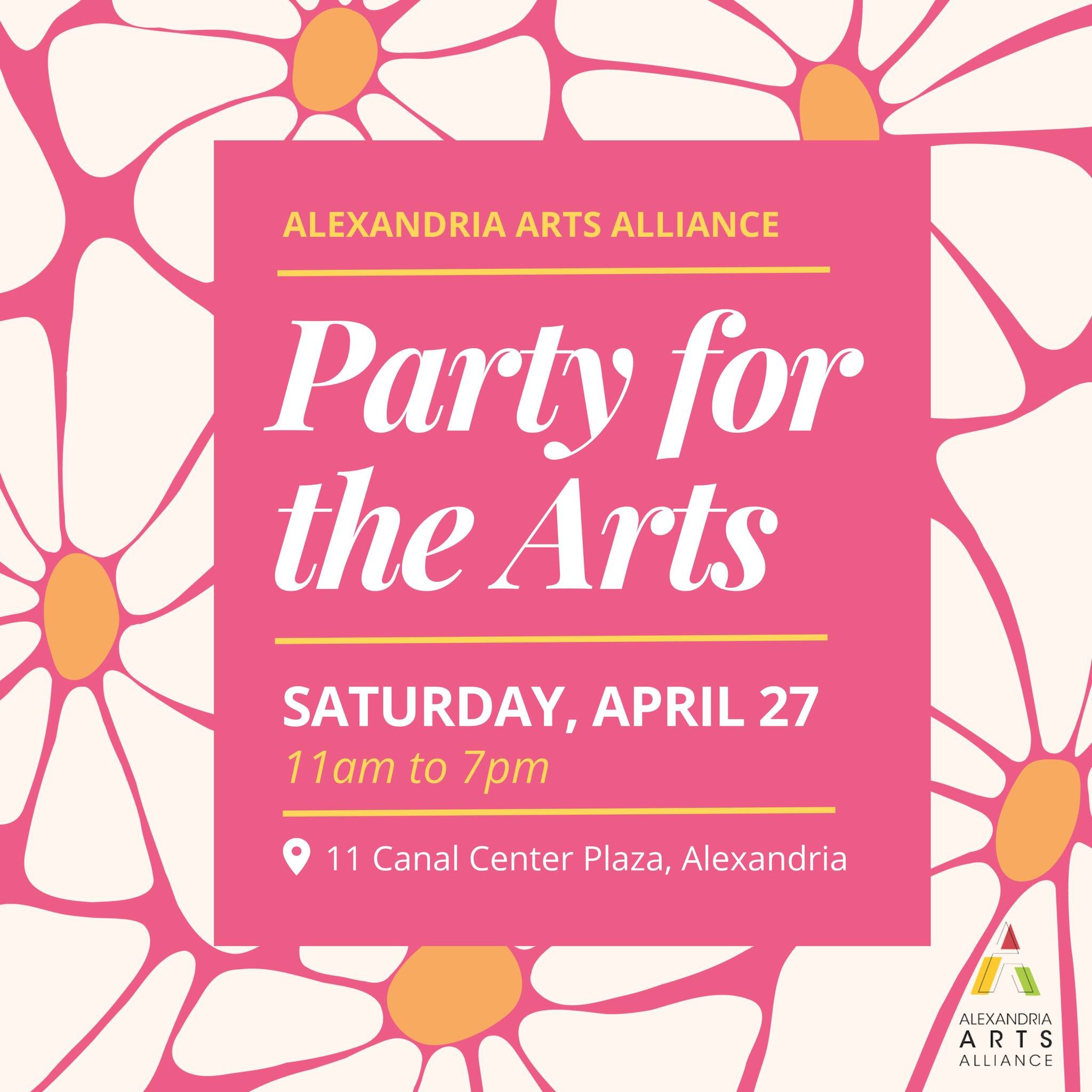 Party for the Arts is THIS SATURDAY at Canal Center Plaza (Old Town North Alexandria).
There is a lot happening and two stages for the performing groups. 
&bull; Over 40 artists and vendors (including me!)
&bull;Juried gallery show
&bull; Kids art ac