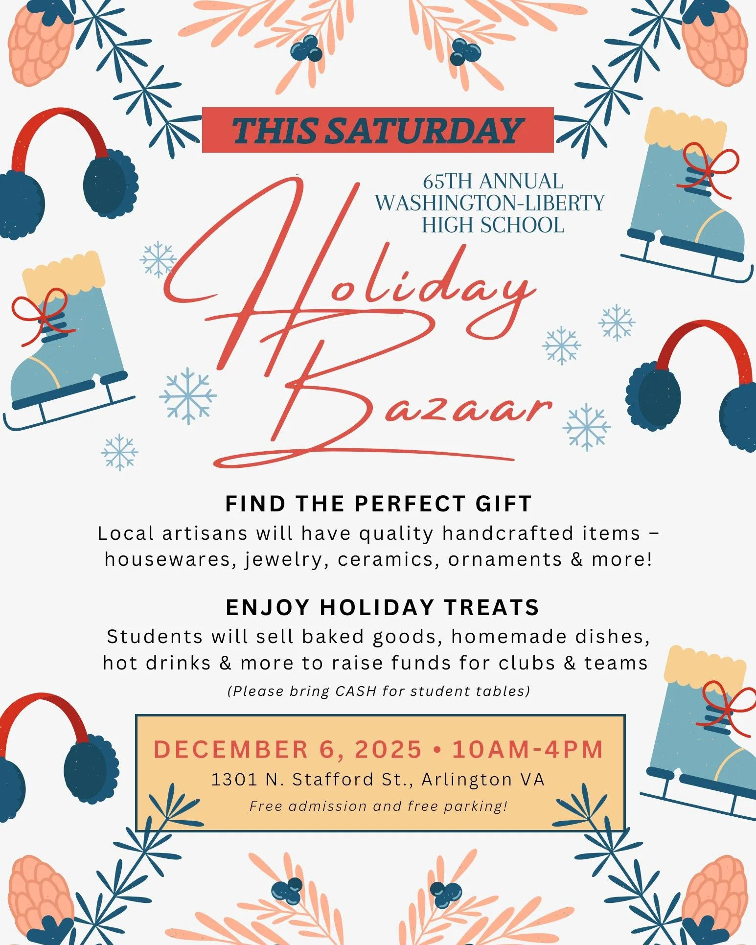 Such a great event! Lots of unique holiday gifts to shop from at the Washington-Liberty HS Holiday Bazaar !

This will be my third year and is my last event of 2025! Booth is smaller this year so I will only have my college posters and small hydrange
