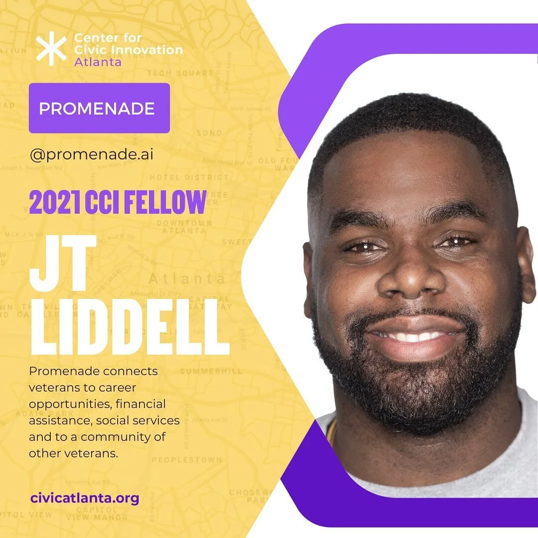 Tomorrow is our 2021 Fellowship Showcase featuring leaders like JT Liddell of @promenade.ai 🙌🏾

🔗RSVP at link in bio🔗

The showcase will include pitches from each incredible leader who is working to tackle the consequences of Atlanta&rsquo;s inequality. Please join us!

#civicatlanta #fellowship #socents #atlantalove #leadership