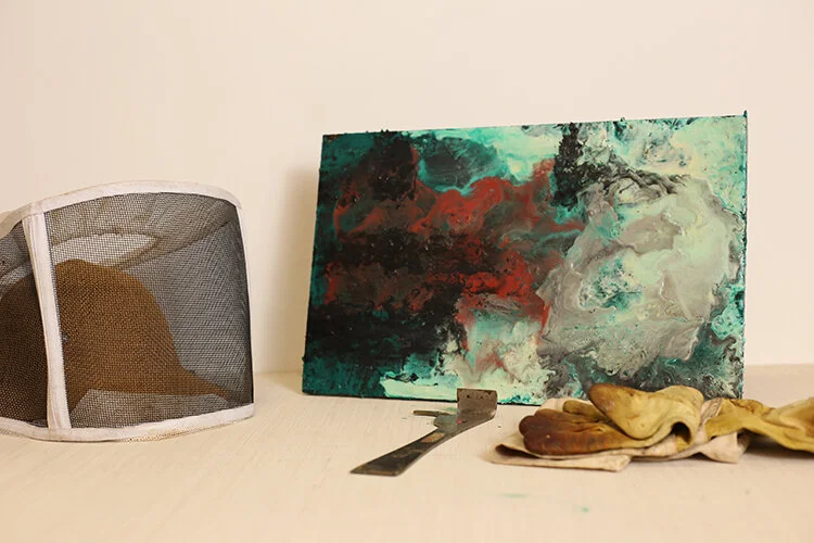 12x18 abstract encaustic painting on plywood board, 2020.JPG