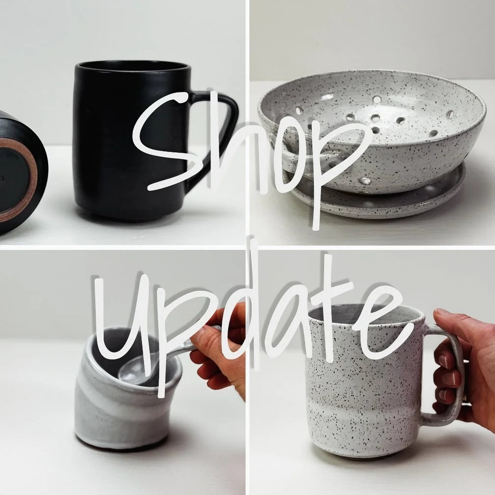 Updated my online shop with a few new things today, hope you get a chance to check them out! Link in bio - handcraftcurio.etsy.com

#shopupdate #ShopSmall #womanowned #claylife #handmadeceramics #functionalceramics  #handmademodern  #slowdesign #ston