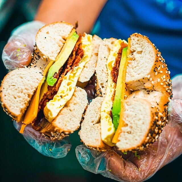 Consider your Sunday breakfast plans made. @bagelstationws in #wsnc serves up the best 🥯 around.