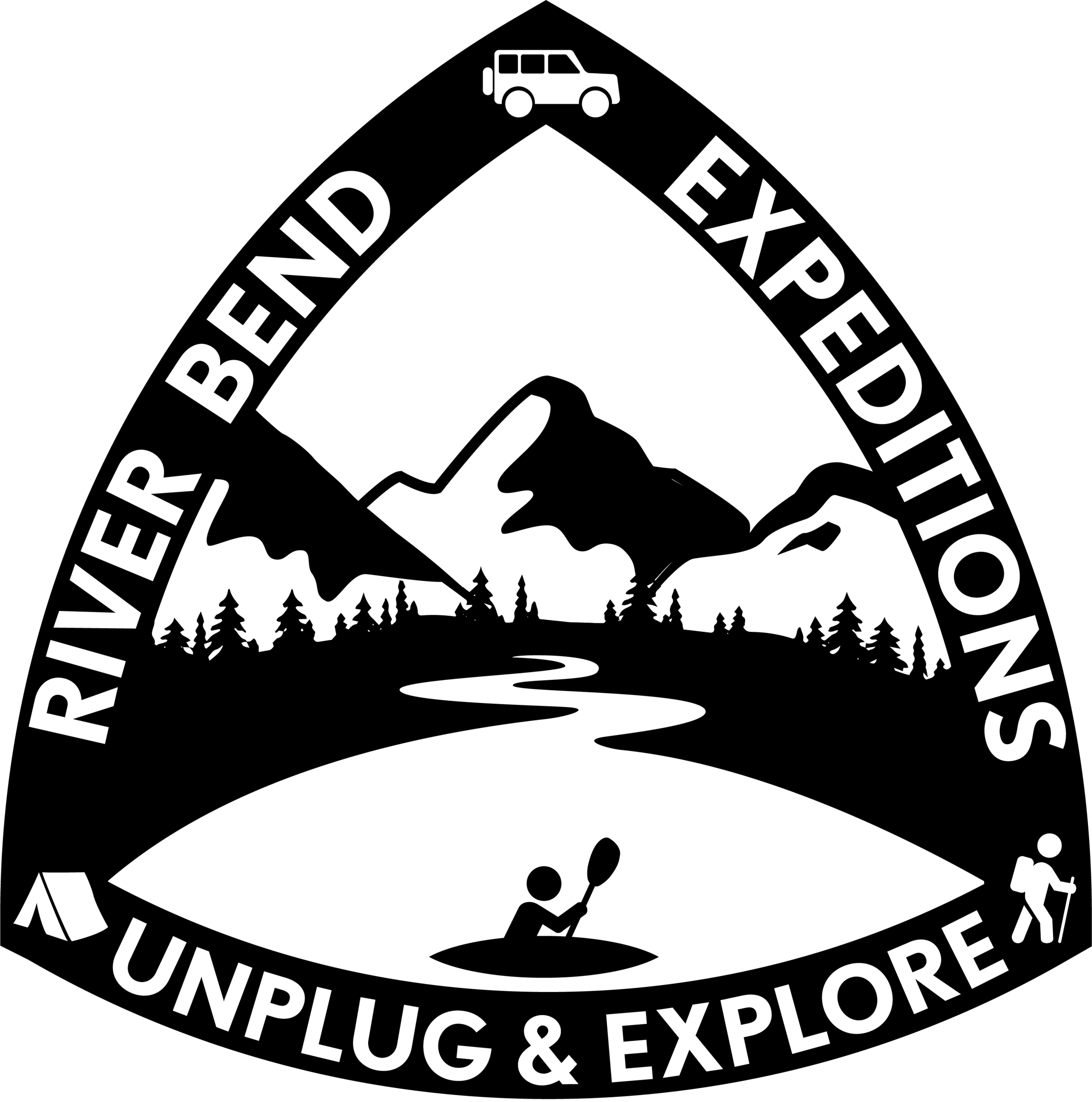  River Bend Expeditions (shield logo) - black 