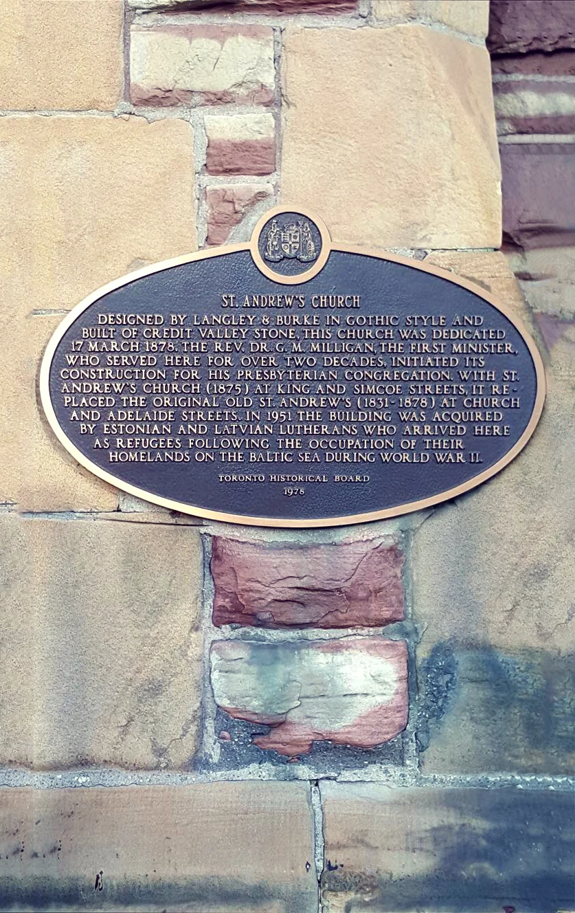 Commemorative Plaque at Old St. Andrew's Building, 1978 Photo by Shenlor Young and Leemarc Lao