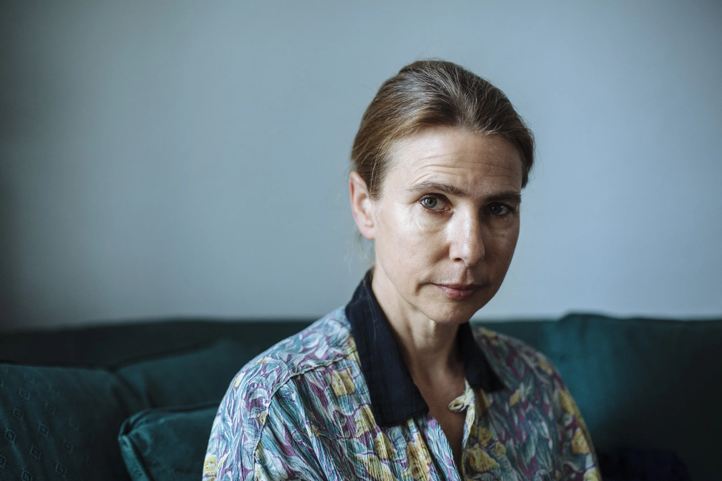American author Lionel Shriver poses for a photograph at her home in southeast London, Tuesday, April 27, 2010. (AP Photo/David Azia)