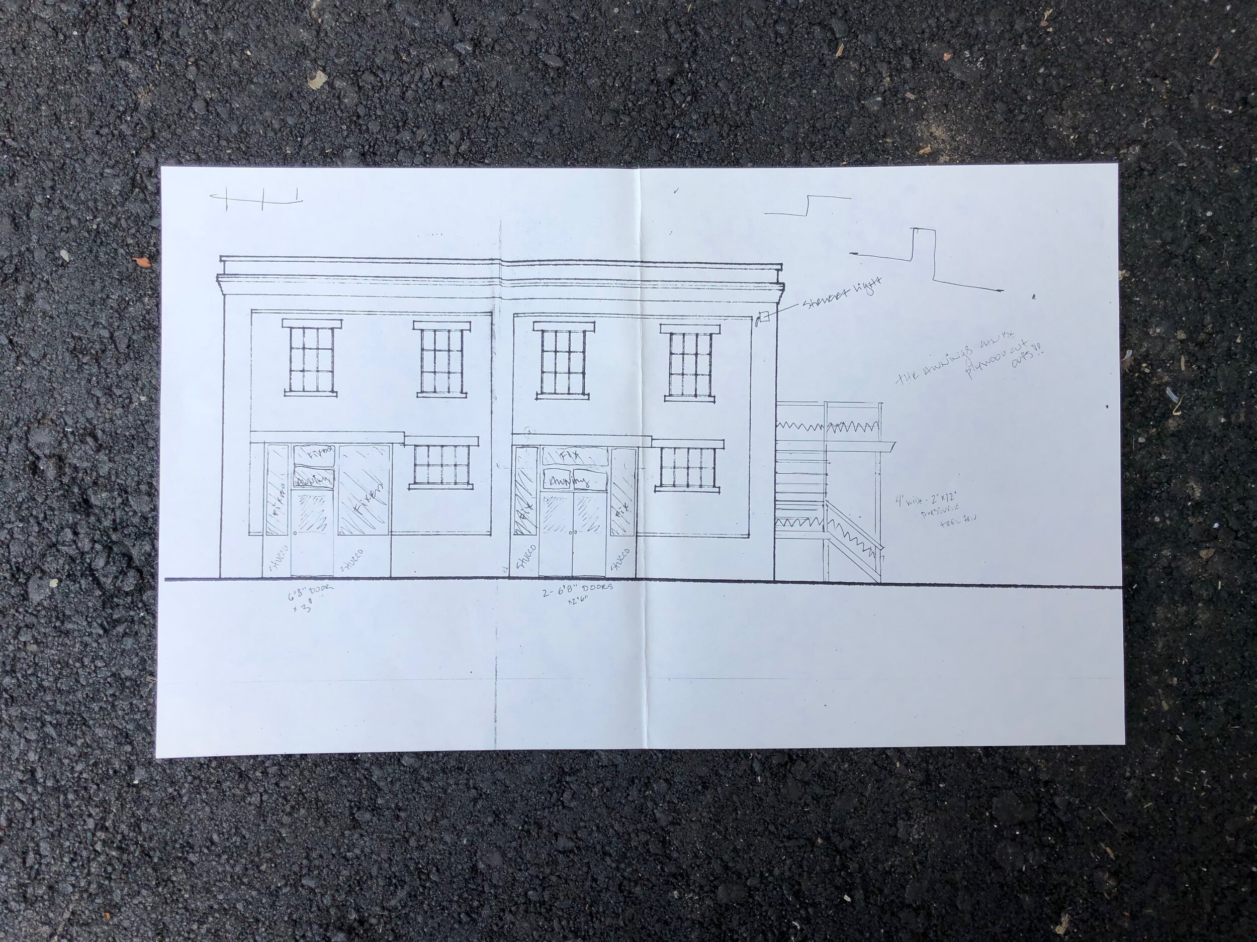 Architectural drawing from 1992 of #7 River Arts Place