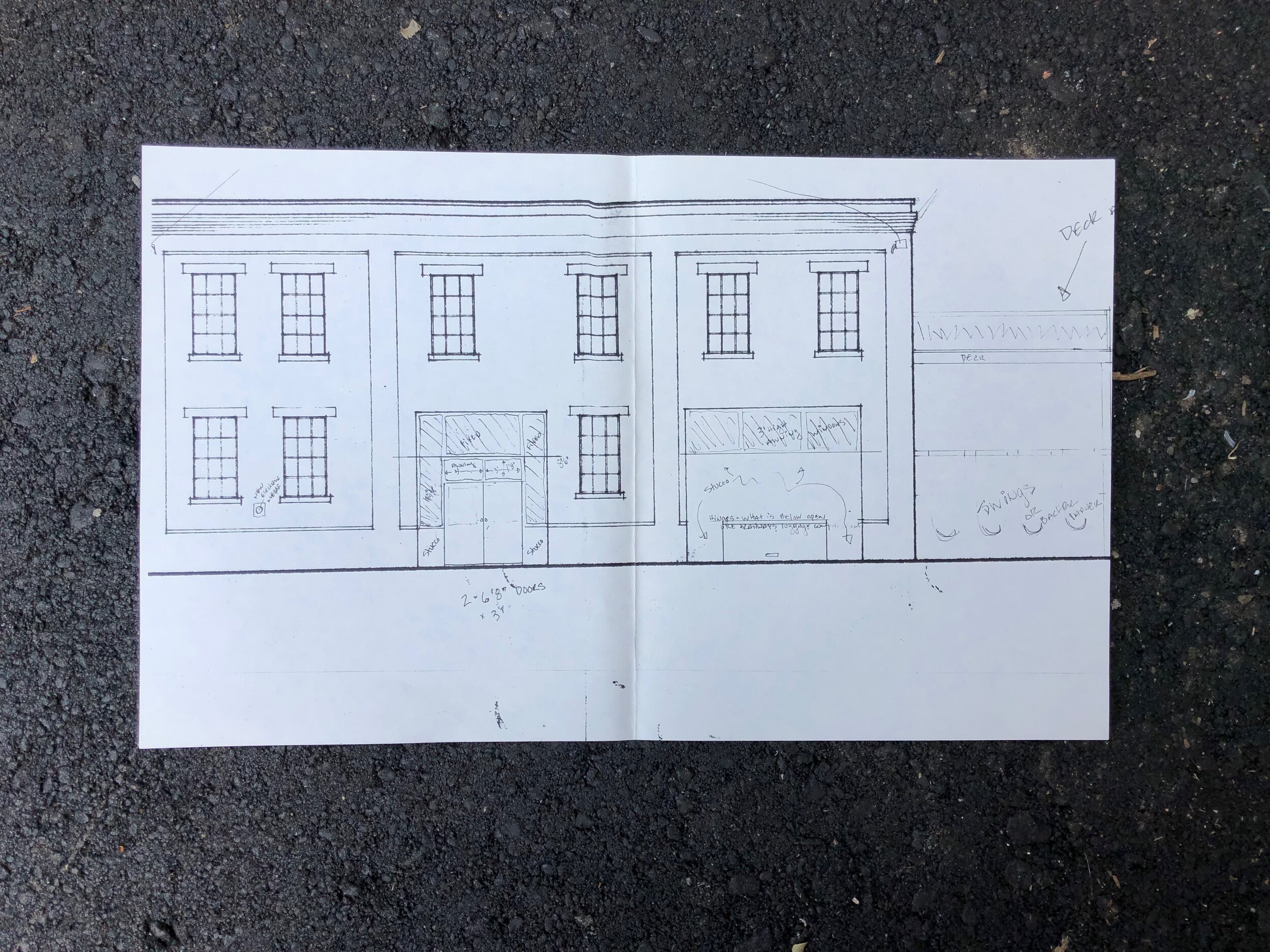 Architectural drawing from 1992 of #5 River Arts Place