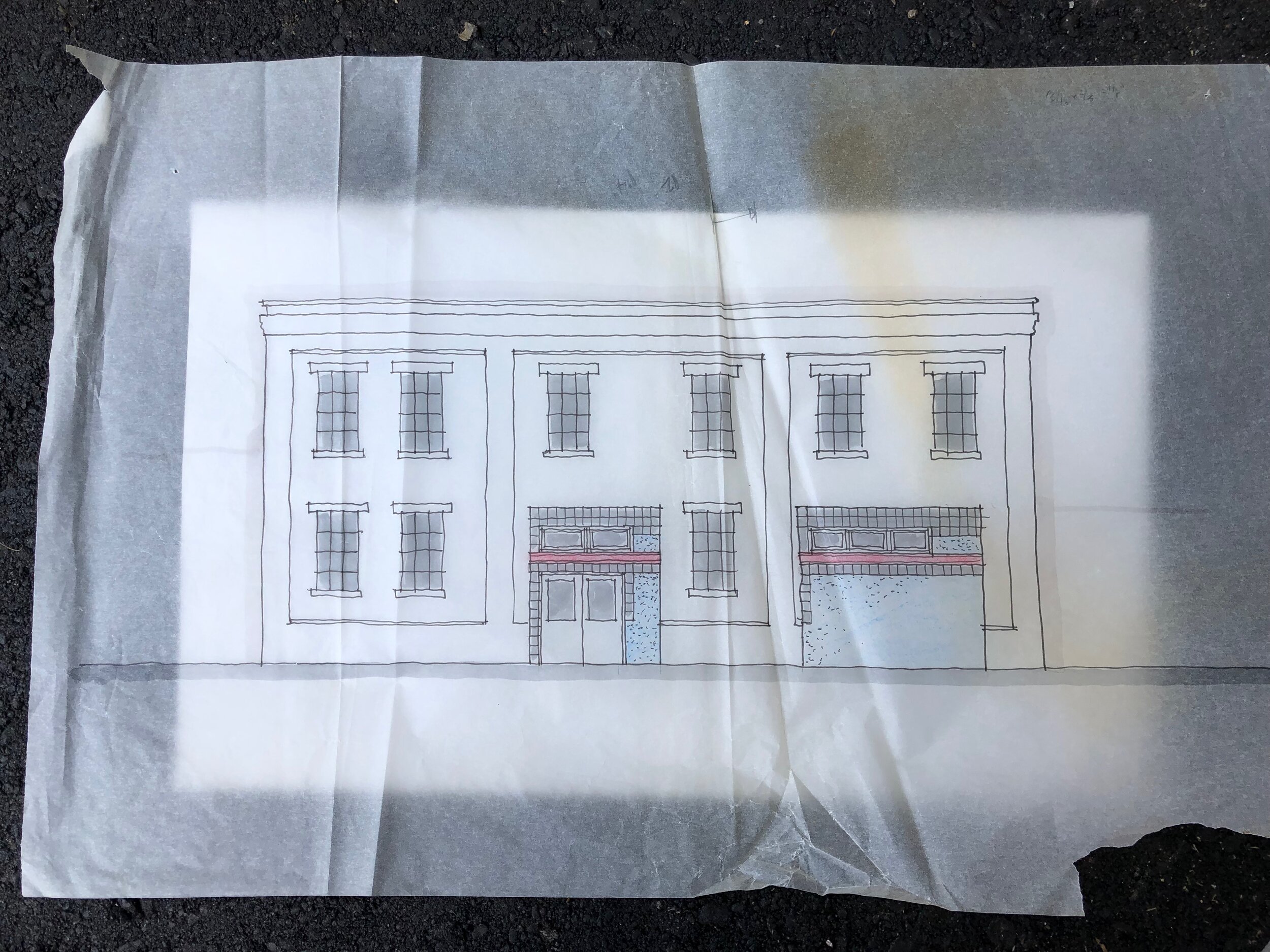 Concept drawing from 1992 of #5 River Arts Place