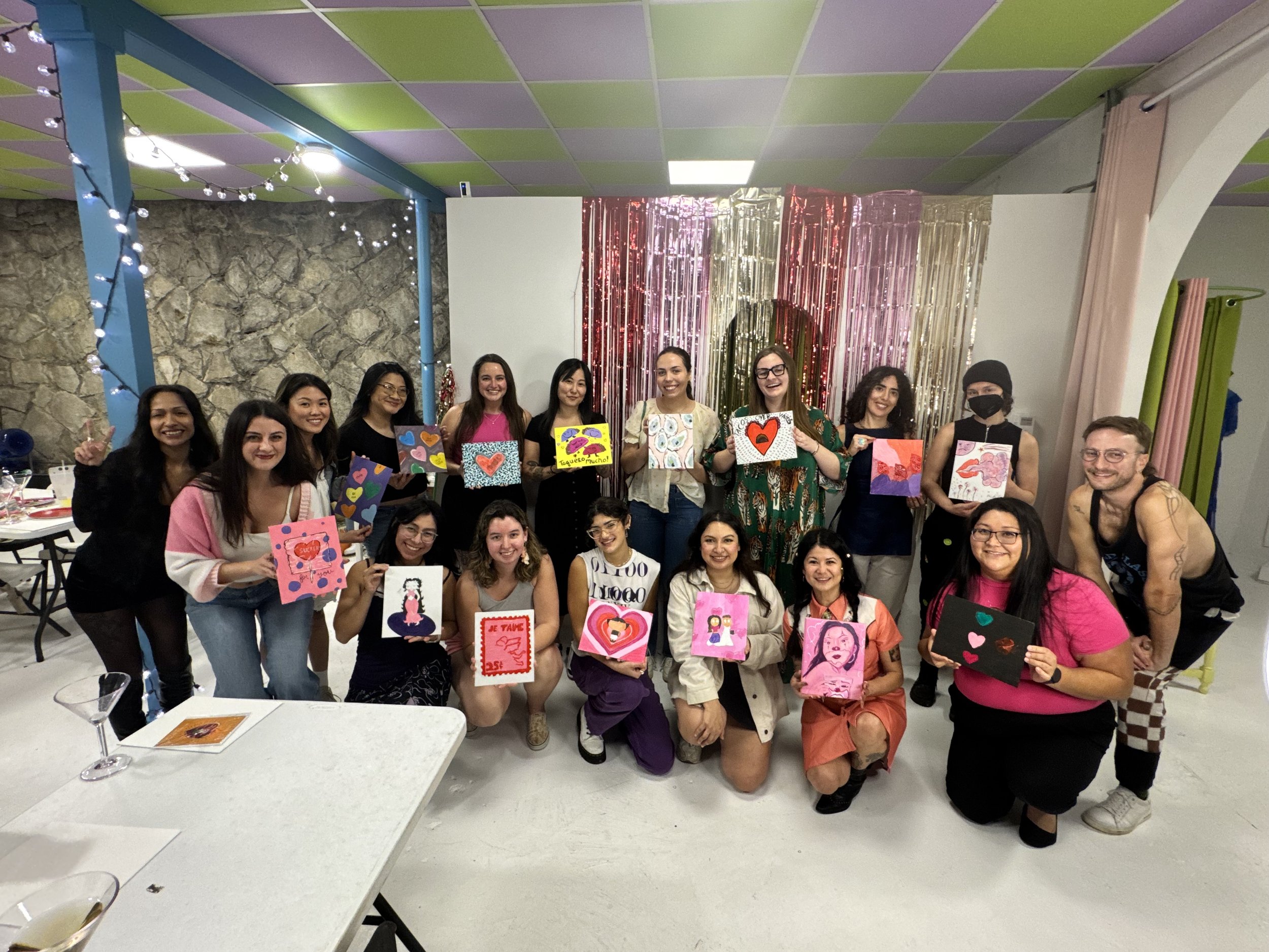 Geometric drawing of an outline square with sections divided by vertical, horizontal, and circle lines.