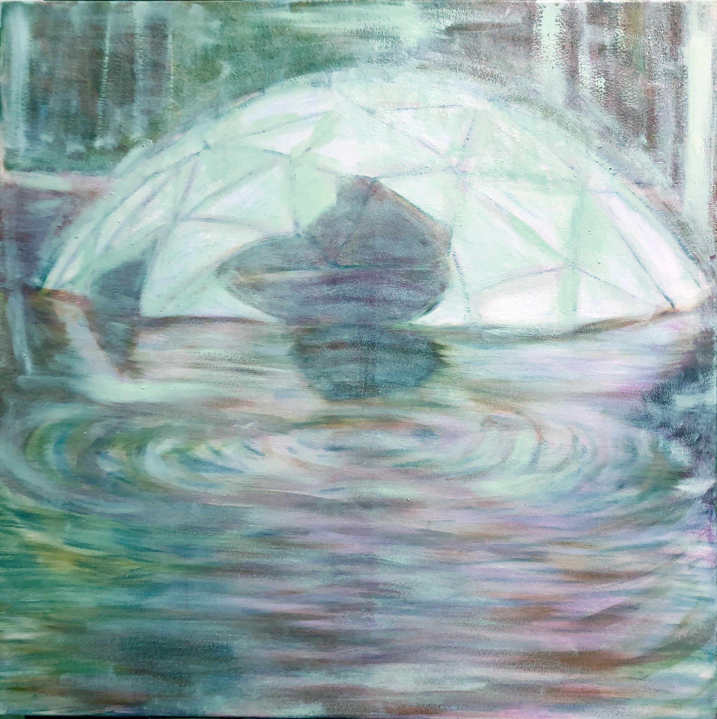 Utopian Decay Series, II, Mineral pigment in walnut oil on canvas, 48" x 48", 2024